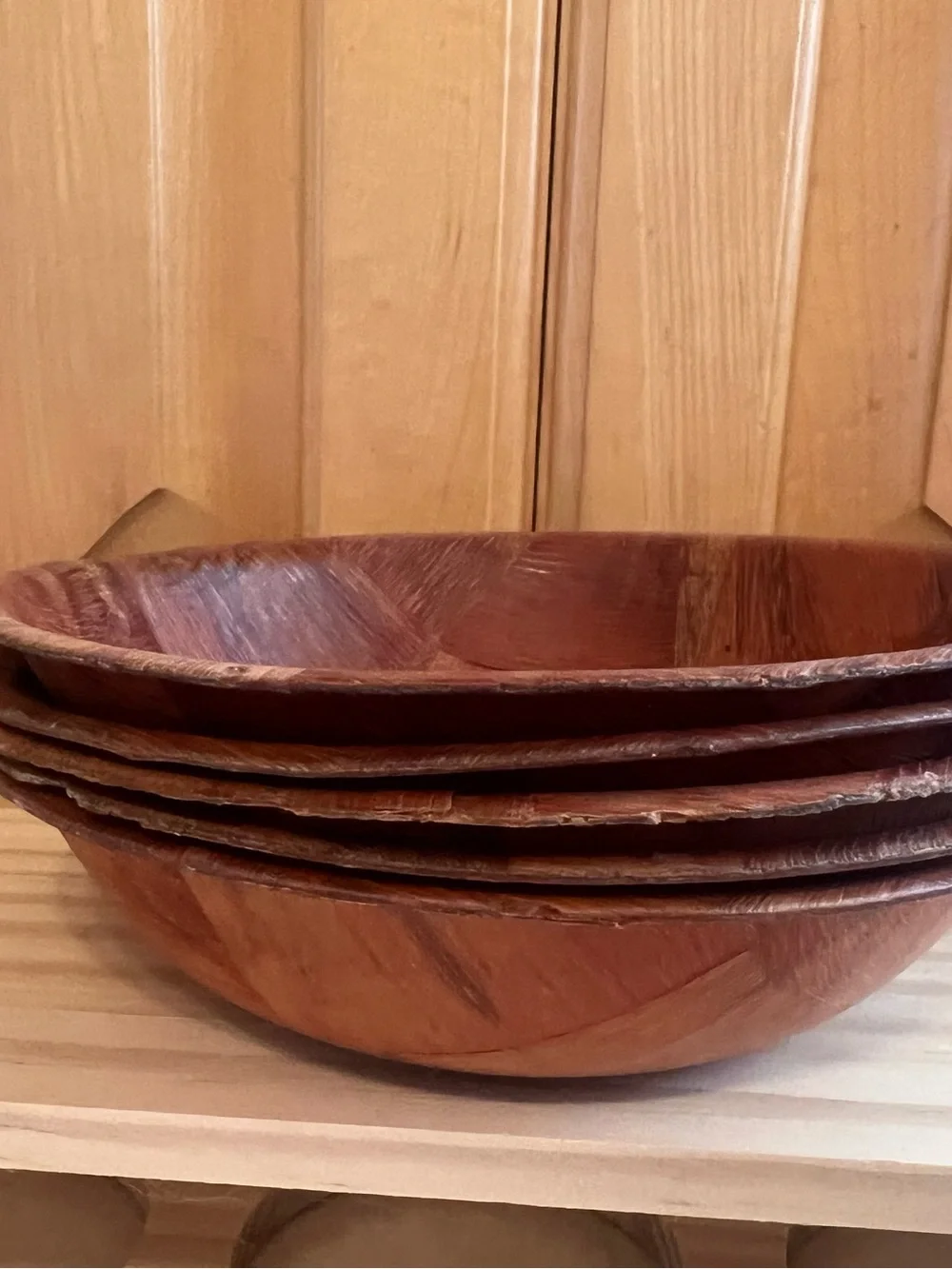 MCM Woven Wood Bowls